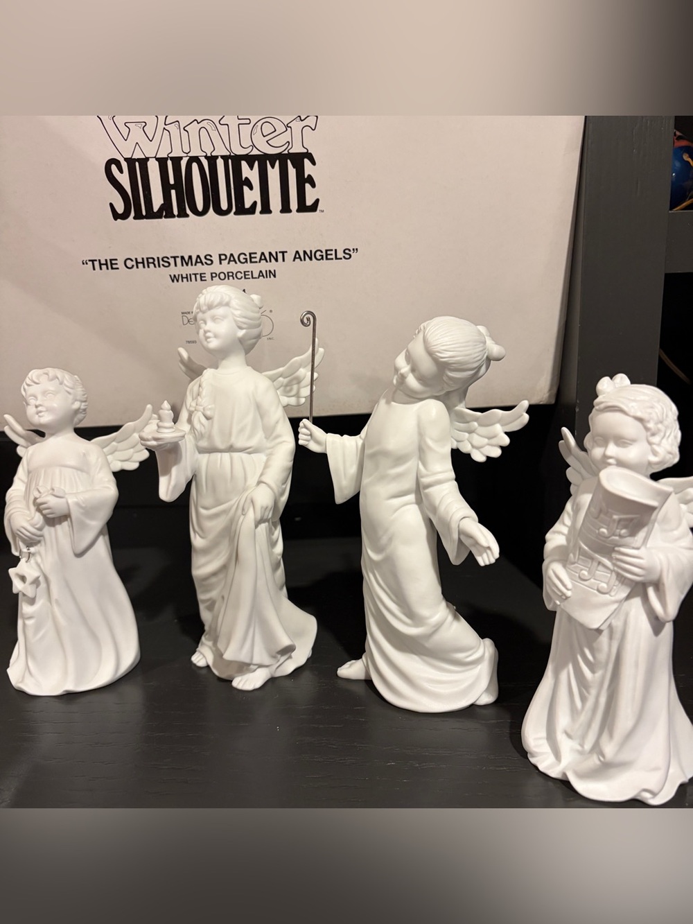 Department 56 Winter Silhouette The Christmas Pageant Angels Set of 4 with Box